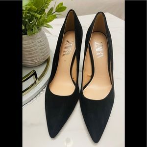 Brand New Zara Black Velvet Heels!